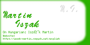 martin iszak business card